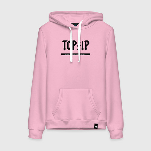 Женская толстовка-худи TCPIP Connecting people since 1972 / Светло-розовый – фото 1