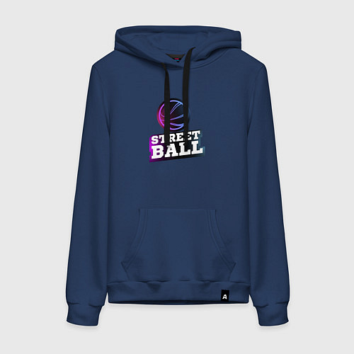 Женская толстовка-худи Неоновый Стритбол / Тёмно-синий – фото 1