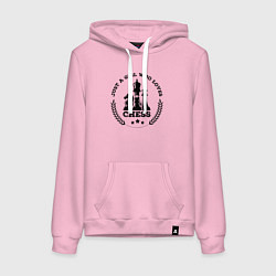 Толстовка-худи хлопковая женская Просто девушка любящая шахматы, цвет: светло-розовый