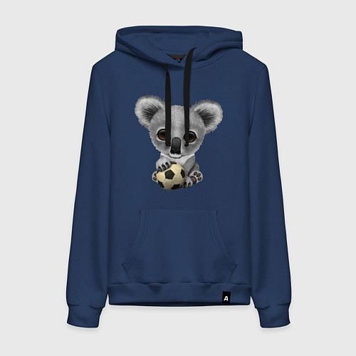 Женская толстовка-худи Футбол - Коала / Тёмно-синий – фото 1