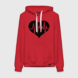 Женская толстовка-худи Кардиограмма сердца