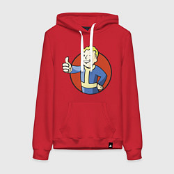 Толстовка-худи хлопковая женская Vault boy like, цвет: красный