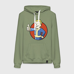 Толстовка-худи хлопковая женская Vault boy like, цвет: авокадо