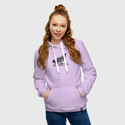Толстовка-худи хлопковая женская Хонда логотип, цвет: лаванда — фото 2