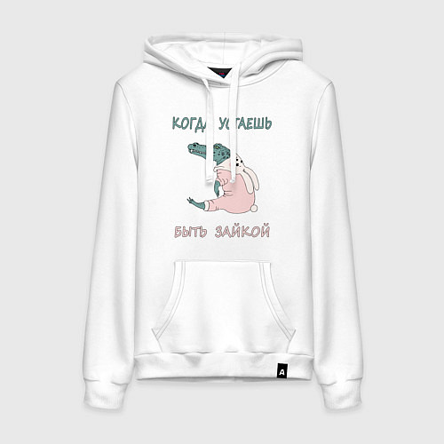 Женская толстовка-худи Хищный зайка / Белый – фото 1