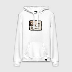 Толстовка-худи хлопковая женская Досье Доктора Ливси, цвет: белый