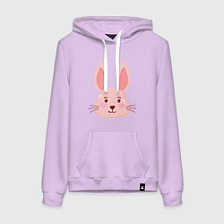 Толстовка-худи хлопковая женская Pink - Rabbit, цвет: лаванда