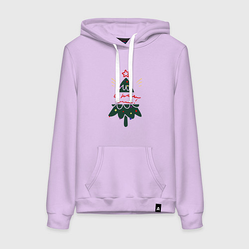 Женская толстовка-худи Сновым годом на врачебном / Лаванда – фото 1