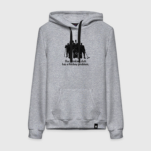 Женская толстовка-худи У моей пьющей команды проблемы с хоккеем / Меланж – фото 1