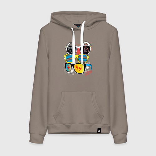 Женская толстовка-худи Поп арт очки / Утренний латте – фото 1