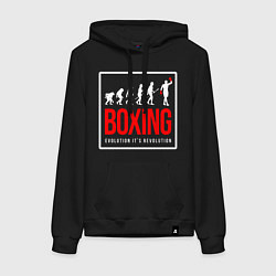 Женская толстовка-худи Boxing evolution its revolution