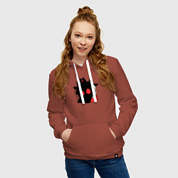 Толстовка-худи хлопковая женская Cult of the Lamb - Овечка в испуге, цвет: кирпичный — фото 2