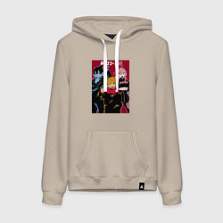 Толстовка-худи хлопковая женская Человек-бензопила Chainsaw Man Аниме, цвет: миндальный