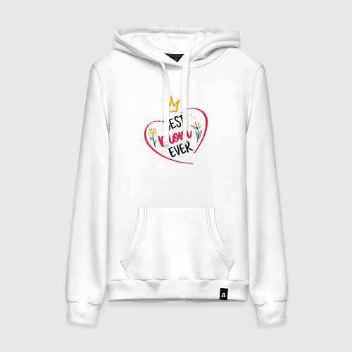 Женская толстовка-худи Лучшая мама на свете - Best mom ever / Белый – фото 1