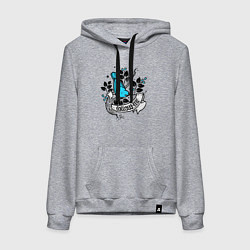 Толстовка-худи хлопковая женская Птица и ягоды - follow me, цвет: меланж