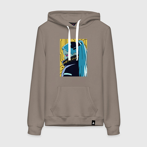 Женская толстовка-худи Киберпанк Ребекка / Утренний латте – фото 1