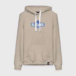 Толстовка-худи хлопковая женская Logo Blue Lock, цвет: миндальный