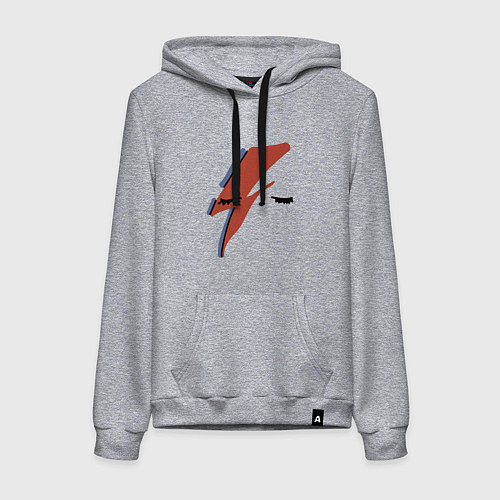 Женская толстовка-худи Дэвид Боуи - молния / Меланж – фото 1