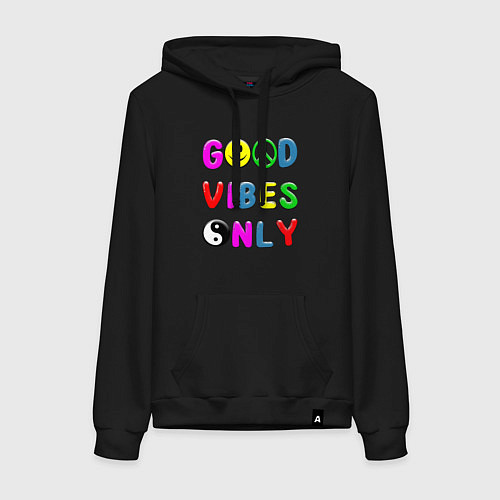 Женская толстовка-худи Good vibes only / Черный – фото 1