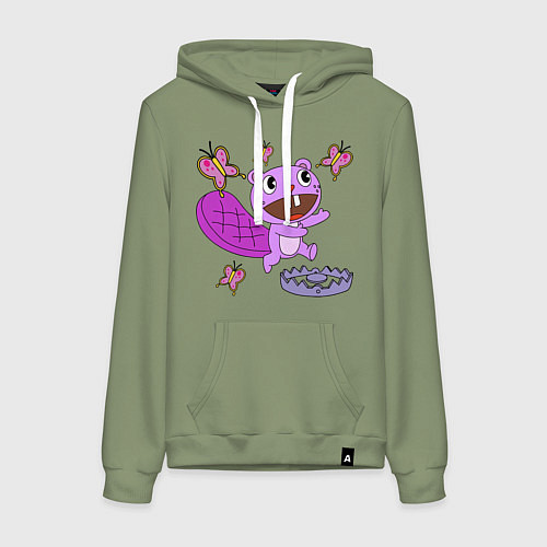 Женская толстовка-худи Toothy trap / Авокадо – фото 1