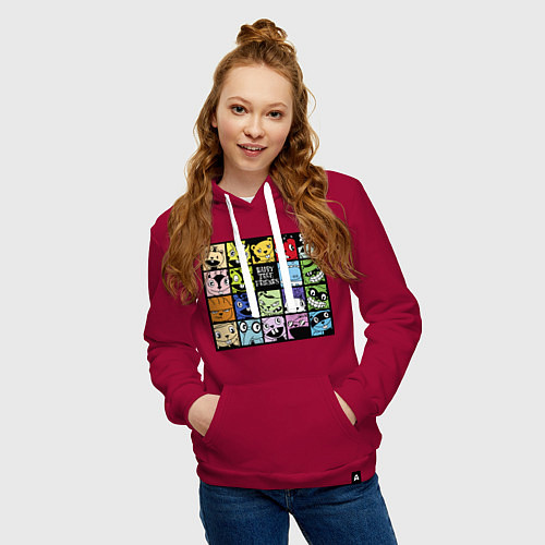 Женская толстовка-худи All happy three friends / Маджента – фото 3