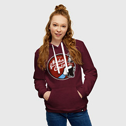 Толстовка-худи хлопковая женская Nuka cola sticker, цвет: меланж-бордовый — фото 2