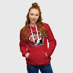 Толстовка-худи хлопковая женская Nuka cola sticker, цвет: красный — фото 2
