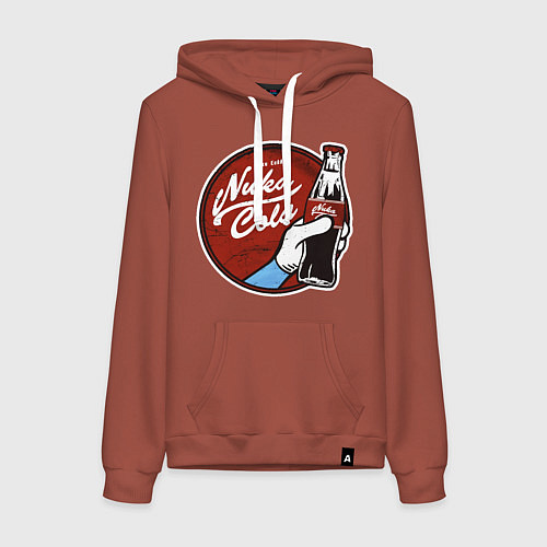 Женская толстовка-худи Nuka cola sticker / Кирпичный – фото 1