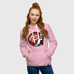 Толстовка-худи хлопковая женская Nuka cola sticker, цвет: светло-розовый — фото 2