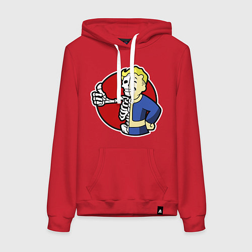 Женская толстовка-худи Vault boy - skeleton / Красный – фото 1