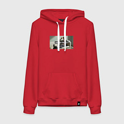 Толстовка-худи хлопковая женская Sigma male - Бэйтман, цвет: красный