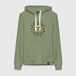 Толстовка-худи хлопковая женская Dark Souls - воины солнца, цвет: авокадо