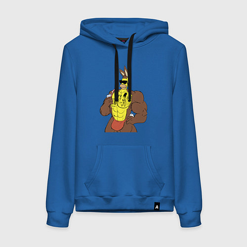 Женская толстовка-худи Homer Simpson - mighty rabbit / Синий – фото 1