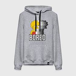 Толстовка-худи хлопковая женская Лиза Симпсон - bored, цвет: меланж