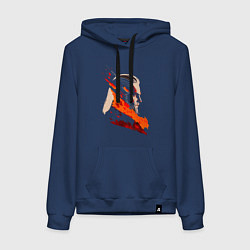 Толстовка-худи хлопковая женская Ведьмак: Дикая охота, цвет: тёмно-синий