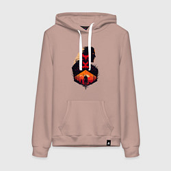 Толстовка-худи хлопковая женская Геральт из Ривии, цвет: пыльно-розовый