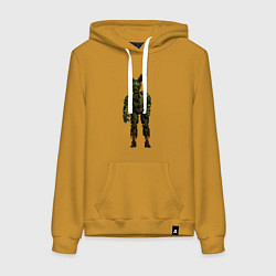 Толстовка-худи хлопковая женская Springtrap, цвет: горчичный