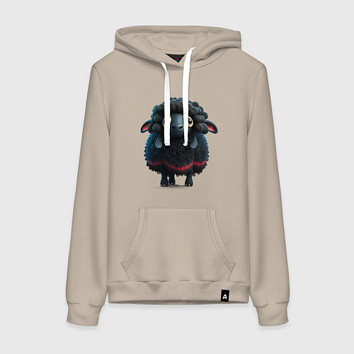 Женская толстовка-худи Черный баран / Миндальный – фото 1