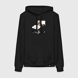 Толстовка-худи хлопковая женская Поп арт девушка вызывает Делориан, цвет: черный