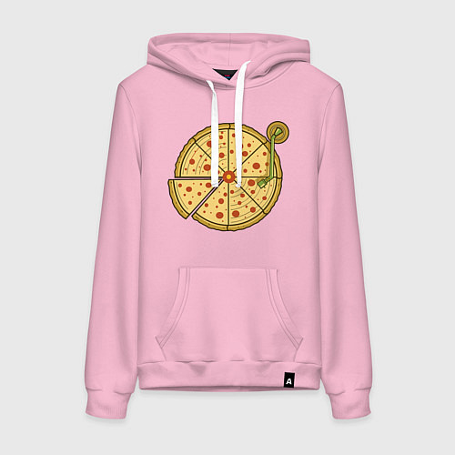 Женская толстовка-худи Vinyl pizza / Светло-розовый – фото 1