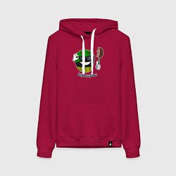 Толстовка-худи хлопковая женская Мем анархо-примитивизм: ыуыауаы, цвет: маджента