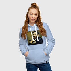 Толстовка-худи хлопковая женская Личная панда Ван Гога, цвет: мягкое небо — фото 2
