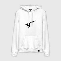 Толстовка-худи хлопковая женская Power человек-безопила, цвет: белый