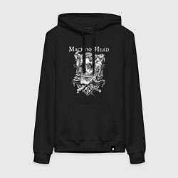 Толстовка-худи хлопковая женская Machine Head band, цвет: черный