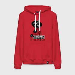 Толстовка-худи хлопковая женская Radiohead rock am ring, цвет: красный