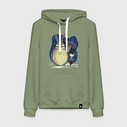 Толстовка-худи хлопковая женская Тоторо Дарко, цвет: авокадо