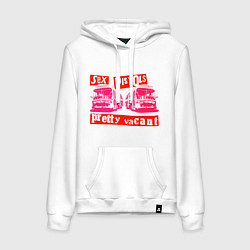 Толстовка-худи хлопковая женская Sex pistols nowhere boredom, цвет: белый