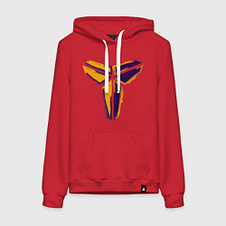 Толстовка-худи хлопковая женская Kobe logo, цвет: красный