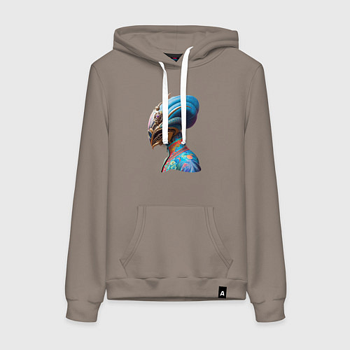 Женская толстовка-худи An alien from a distant planet - neural network / Утренний латте – фото 1