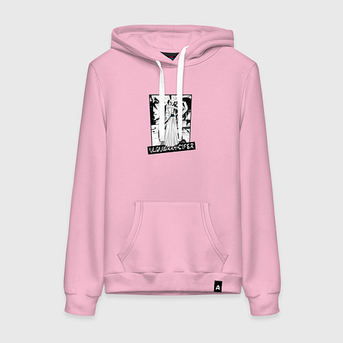 Женская толстовка-худи Улькиорра Шифер на фоне манги / Светло-розовый – фото 1
